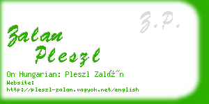 zalan pleszl business card